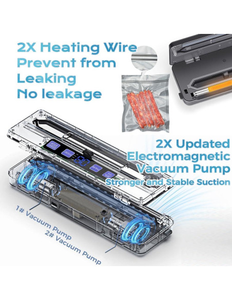 Máquina de Sellado al Vacío Jawploy AP-25 8 en 1 con 15 Bolsas