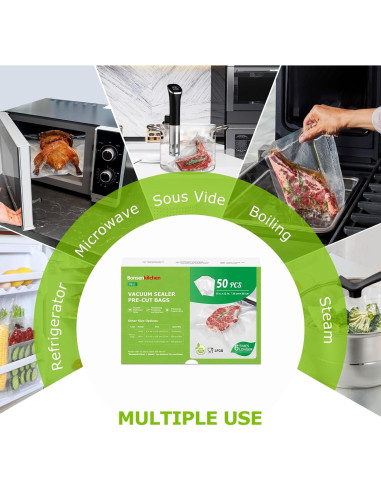Bolsas de Sellado al Vacío Bonsenkitchen 50 Quart 20x30 cm
