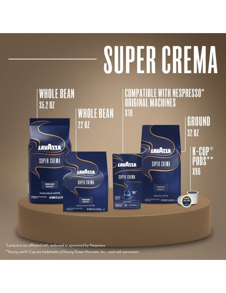 Café en Grano Lavazza Super Crema 997 g Tostado Medio