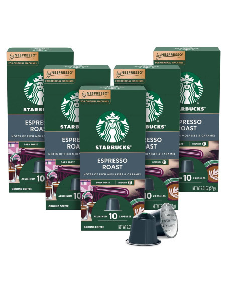 Cápsulas de Espresso Tostado Oscuro Starbucks Nespresso 50 Unidades