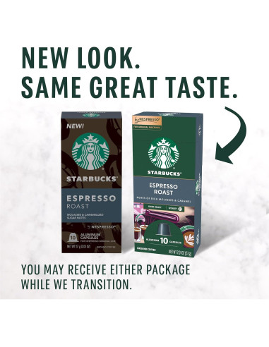 Cápsulas de Espresso Tostado Oscuro Starbucks Nespresso 50 Unidades