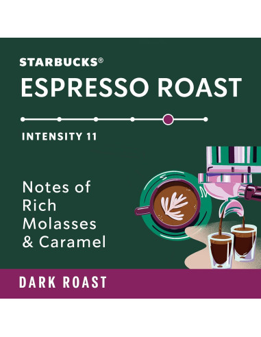 Cápsulas de Espresso Tostado Oscuro Starbucks Nespresso 50 Unidades
