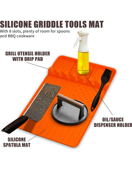 Tapete de Silicona IHVATO 40x27cm Antideslizante para Parrilla