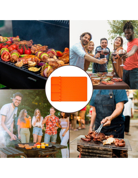 Tapete de Silicona IHVATO 40x27cm Antideslizante para Parrilla
