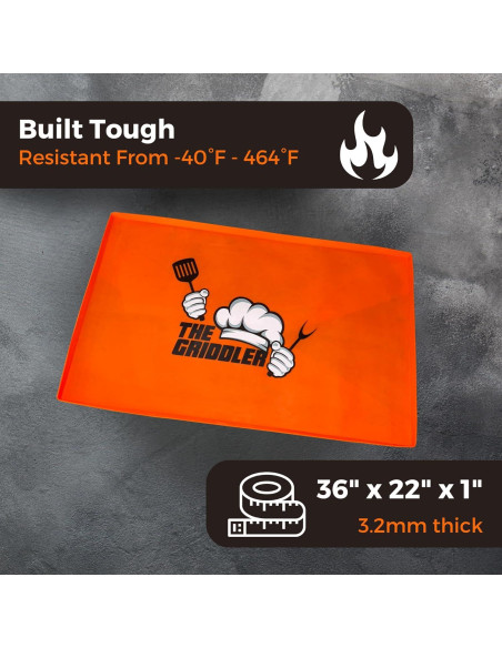 Alfombrilla de Silicona The Griddler 36" Universal Naranja