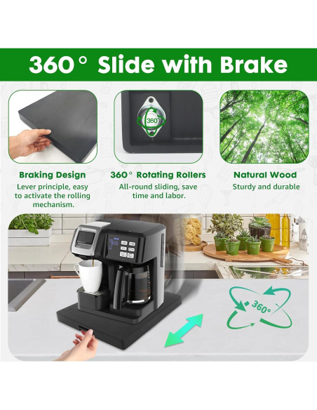 Bandeja Deslizante JAYOBGO 30x40 cm con Ruedas y Freno