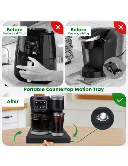 Bandeja Deslizante JAYOBGO 30x40 cm con Ruedas y Freno