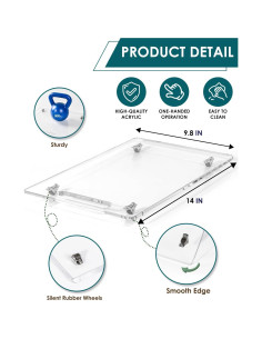 Bandeja Deslizante Acrílica HAYVAN 24,89x35,56cm con Ruedas 2