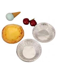 60 Bandejas Desechables Aluminio JCFUHONG Redondas 7.69cm