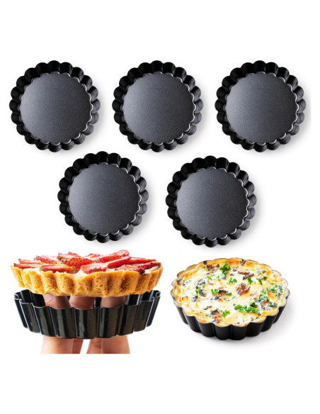 Paquete de 8 Moldes Redondos Antiadherentes FIDZ PAN 10 cm