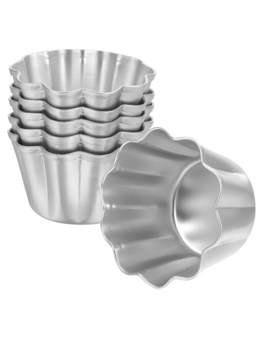 6 Moldes de Aluminio para Tartas SHERCHPRY 7.19 cm