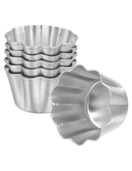 6 Moldes de Aluminio para Tartas SHERCHPRY 7.19 cm