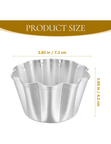 6 Moldes de Aluminio para Tartas SHERCHPRY 7.19 cm