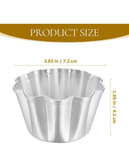 6 Moldes de Aluminio para Tartas SHERCHPRY 7.19 cm