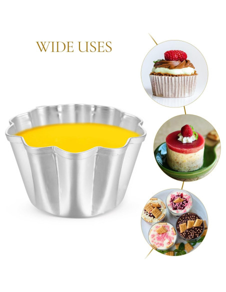 6 Moldes de Aluminio para Tartas SHERCHPRY 7.19 cm