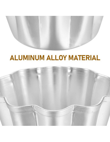 6 Moldes de Aluminio para Tartas SHERCHPRY 7.19 cm