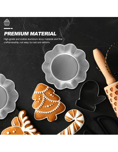 6 Moldes de Aluminio para Tartas SHERCHPRY 7.19 cm