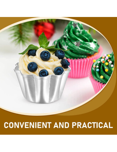 6 Moldes de Aluminio para Tartas SHERCHPRY 7.19 cm