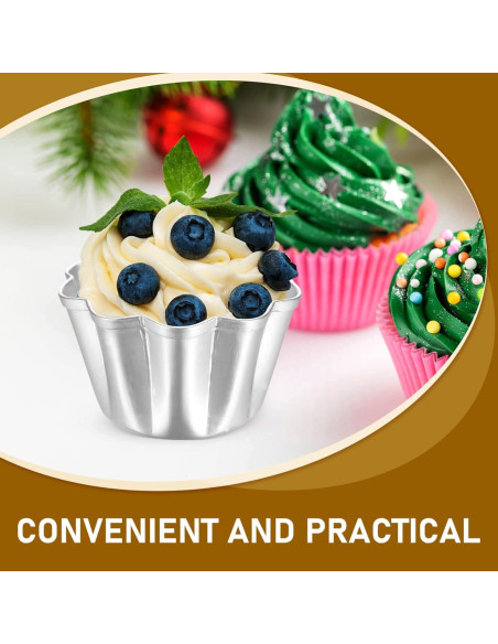 6 Moldes de Aluminio para Tartas SHERCHPRY 7.19 cm