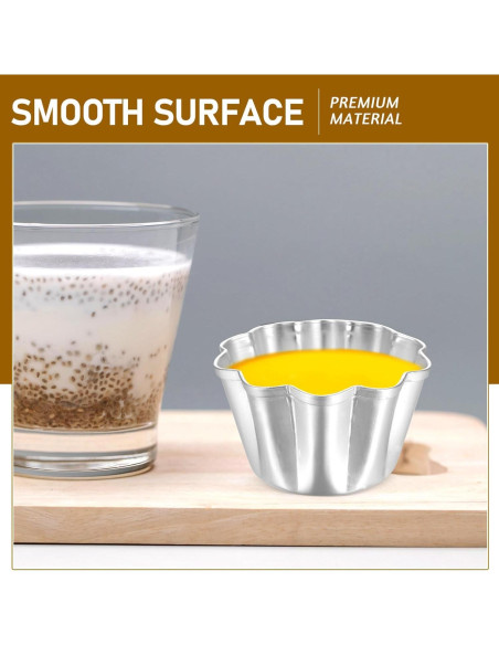 6 Moldes de Aluminio para Tartas SHERCHPRY 7.19 cm