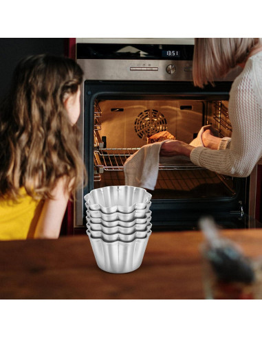 6 Moldes de Aluminio para Tartas SHERCHPRY 7.19 cm