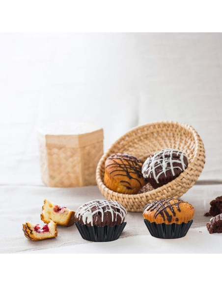 12 Moldes Mini para Tartas Healeved Antiadherentes 7,6 cm