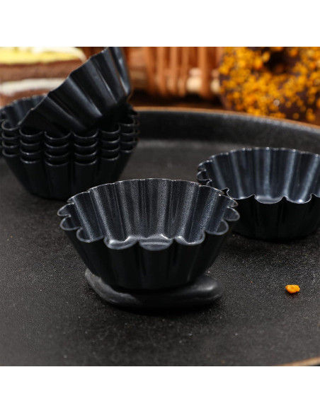 12 Moldes Mini para Tartas Healeved Antiadherentes 7,6 cm