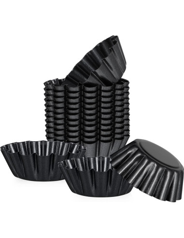 12 Moldes Mini para Tartas Healeved Antiadherentes 7,6 cm