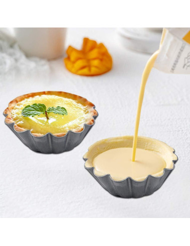 Molde para Tartas de Huevo DaKuan 12 Piezas 6.5 cm