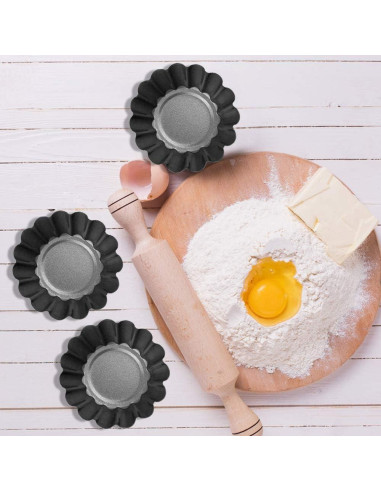 Molde para Tartas de Huevo DaKuan 12 Piezas 6.5 cm