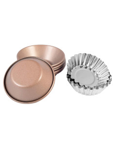 12 Moldes de Acero Inoxidable LaiYHe para Tartas y Cupcakes