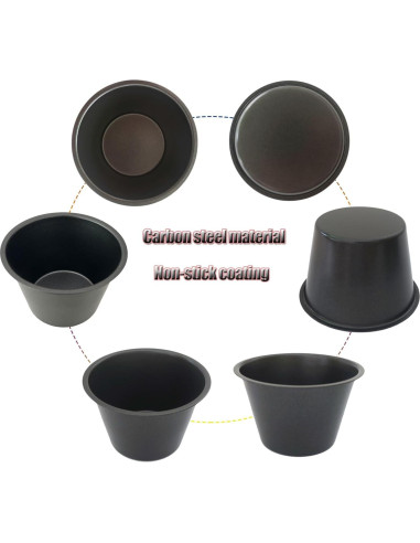 Set de 6 moldes para popover Heluok antiadherentes 8.9 cm