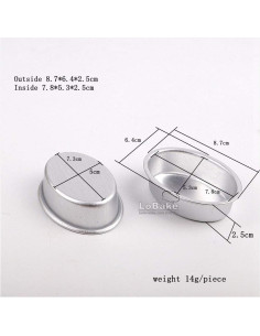 10 Moldes de Huevo Aluminio LoBake 6.4x8.7cm para Postres 2