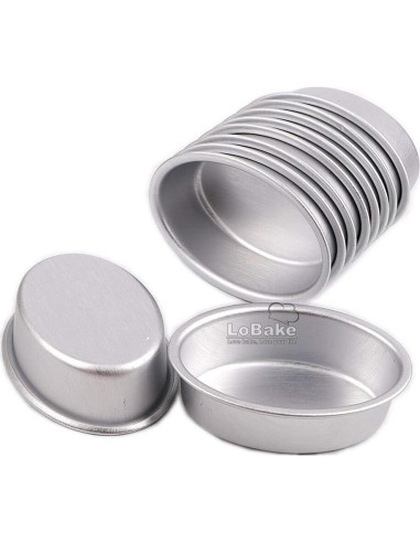 10 Moldes de Huevo Aluminio LoBake 6.4x8.7cm para Postres