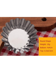 Moldes de Tartas de Huevo UpTuoLi 10 Pcs Acero Inoxidable 2