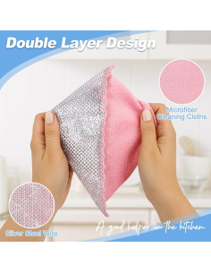 12 Trapos de Limpieza Aidoclip Microfibra 24.5x24.5 cm 2