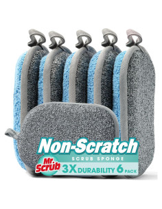 Esponjas de Cocina Multiusos SR. FREGÓN 6 Paquete Gris