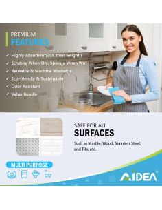 Paños de Cocina Reutilizables AIDEA 10PK 17.8x15.2cm 2
