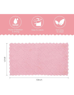 11 Paños de Cocina Rachan Rosa-Verde 10x15 cm Ultra Absorbentes 2