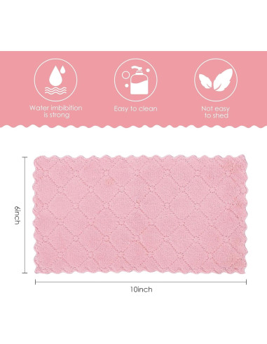 11 Paños de Cocina Rachan Rosa-Verde 10x15 cm Ultra Absorbentes