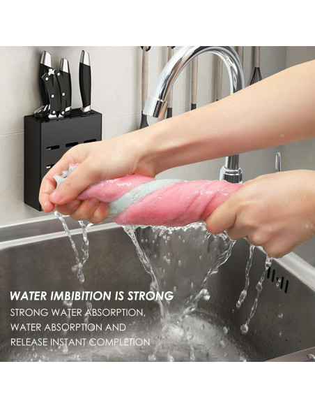 11 Paños de Cocina Rachan Rosa-Verde 10x15 cm Ultra Absorbentes