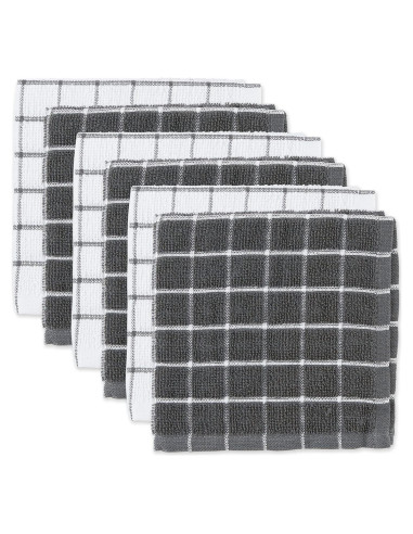 Conjunto de paños de cocina DII Basic Terry 30x30 cm 6 Piezas Gris