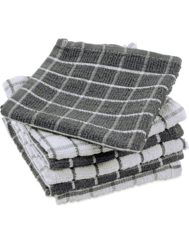 Conjunto de paños de cocina DII Basic Terry 30x30 cm 6 Piezas Gris
