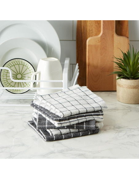 Conjunto de paños de cocina DII Basic Terry 30x30 cm 6 Piezas Gris
