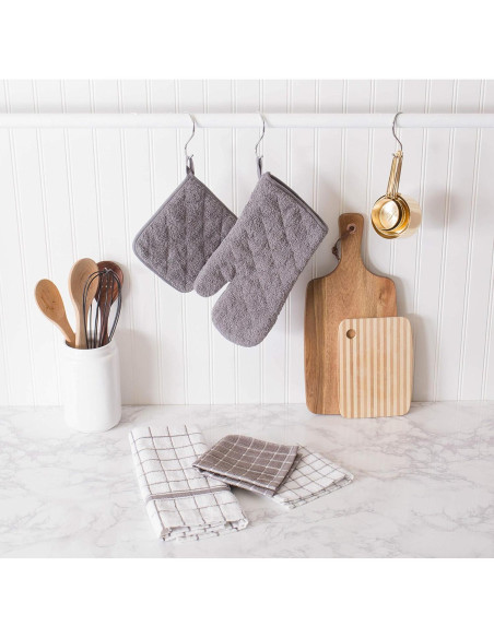 Conjunto de paños de cocina DII Basic Terry 30x30 cm 6 Piezas Gris