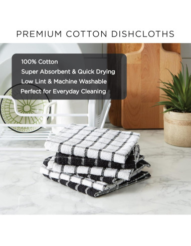 Conjunto de paños de cocina DII Basic Terry 30x30 cm 6 Piezas Gris