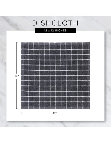 Conjunto de paños de cocina DII Basic Terry 30x30 cm 6 Piezas Gris