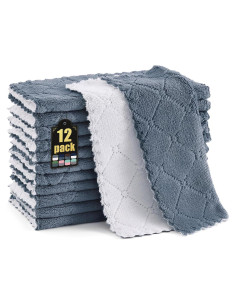 Paquete de 12 Paños de Cocina Mordimy Microfibra 25,4 cm
