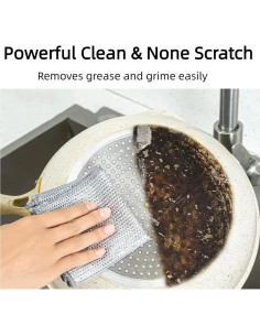 Paños de limpieza de alambre Neogor 10PCS 20x20cm plata 2