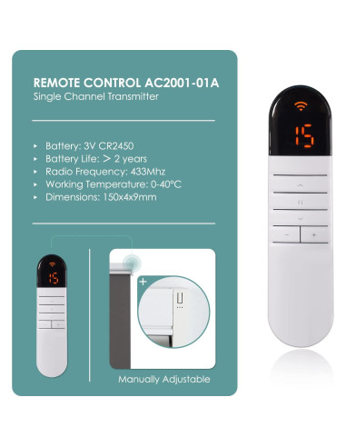 Control Remoto 15 Canales Allesin para Persianas Motorizadas